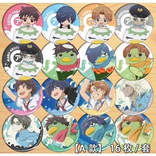 Anime SARAZANMAI Keppi Niiboshi Reo Akutsu Mabu Azuma Sara Figure 4659 Badges Round Brooch Pin Gifts Kids Collection Toy