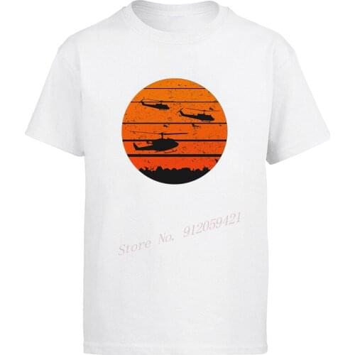 Mens Huey Jungle Sunrise Retro Helicopter Print T Shirt Summer Streetwear Cool Tops Harajuku Oversized T shirt Men Clothing