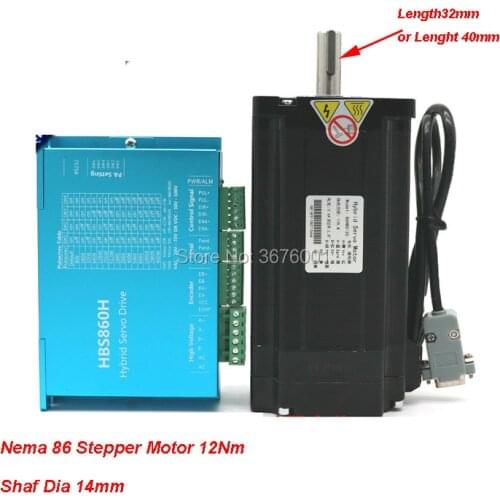 Nema34 12Nm 86 Closed-loop Kit Stepper Motor Encoder Hybrid Servo Driver HBS860H With 1.5M lines