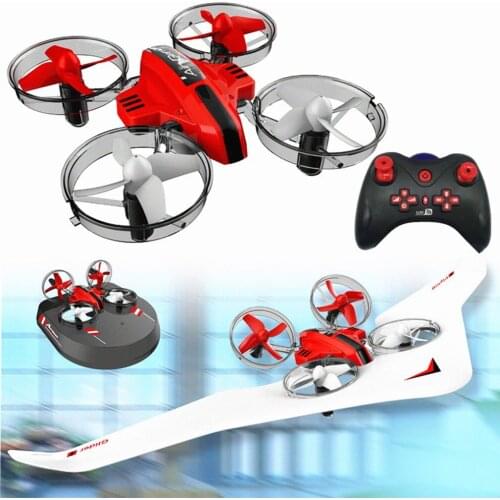 Three-In-One Land-Air Dual-Purpose Remote Control Drone Rc Mini Quadcopter Glider Boat Fixed Wing Toys Gift For Children