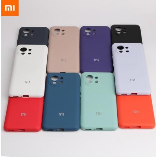 Mi 11 Mobile Phone Protective Back Cover Soft-touch Liquid Silicone Protective Cover Camera Protective Cover With logo