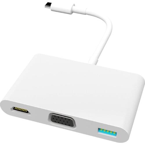 H7JF 5-1 Multi-port Adapter Hub for macbook Pro/air Hdmi-compatible 4k Output VGA USB 3.0 USb C Ports 5Gbps High Speed