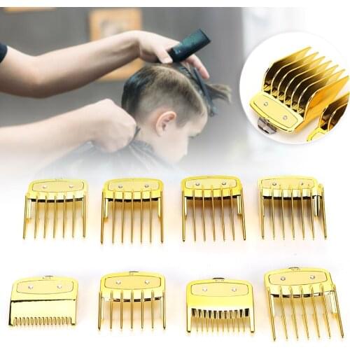 8 Pcs Professional Comb Guide Set Universal Size Hair Clipper Spare Part ABS Comb Haircut Tool Set Hairstyling Trimmer Accessory