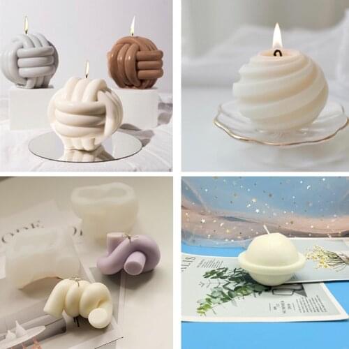 Newest 3D Planet Silicone Simulation Knot Candle Making Ball Of Yarn Mold For Handmade Soap Kitchen Tools Cake Decorative Moulds