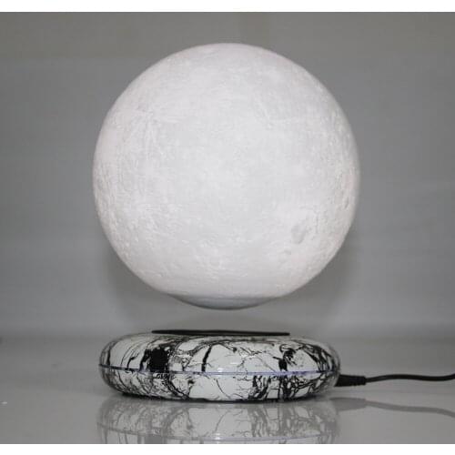 New invention gift Office Desk Decoration Magnetic Levitation 8 inch moon Globe Stone imitation base Floating Night Light