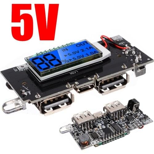 Repairment Digital Display Dual USB 5V 1A 2.1A Mobile Power Bank 18650 Battery Charger PCBA Motherboard LCD Charging Module