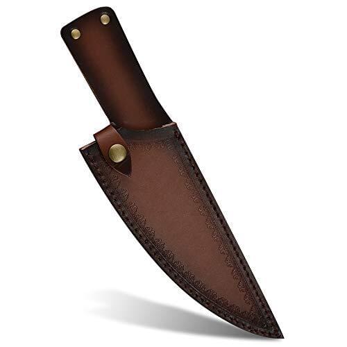 XYJ Chefs Knife Sheath 8 Inch Leather Knife Case for Stainless Steel Kitchen Chef Knife with Belt Loop Knife Blade Protector