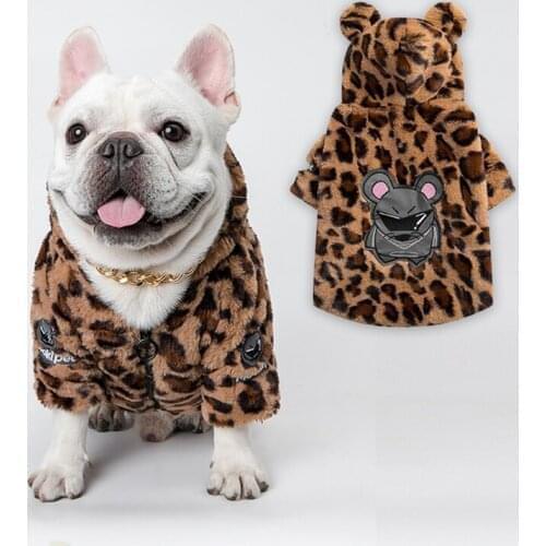 Pet leopard fur method fight cat clothes pet clothes autumn and winter new Teddy clothes