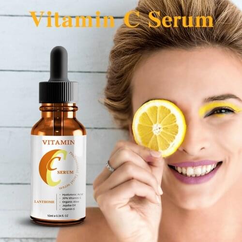 Lanthome Vitamin C Whitening Serum Hyaluronic Acid Face Cream & Vitamin E - Organic Anti-Aging Serum for Face Eye Treatment