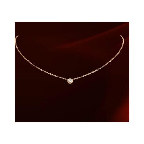 Dans Element Genuine Austria Crystal Pendant Necklace Anti Allergies New Sale Hot Fi-RG860552Rose