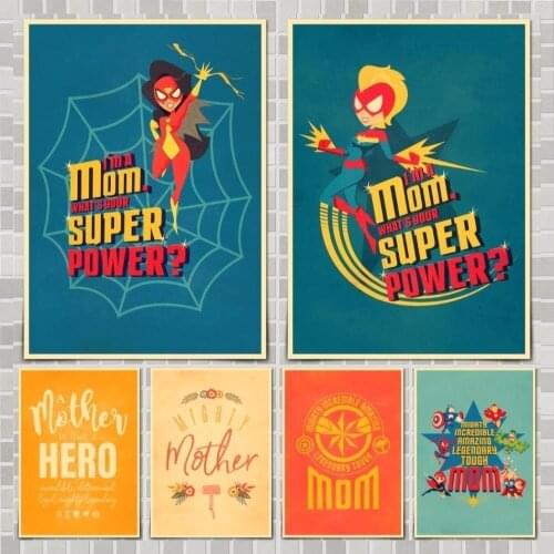 Marvel Mothers Day Movie Poster Wall Stickers For Home Room Bar Decor Art