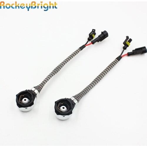 Rockeybright 2X D2 D2C D2S D2R Adapter AMP Socket Converter Cable XENON D4S AMP Harness Wire D4R D4 HID Bulb Base Adaptors Relay