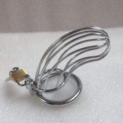 Loverkiss Male Steel Chastity Cage Penis Cock Ring for Adult Games,Cock Cages Chastity Devices Penis Cage Sex Toys for Man