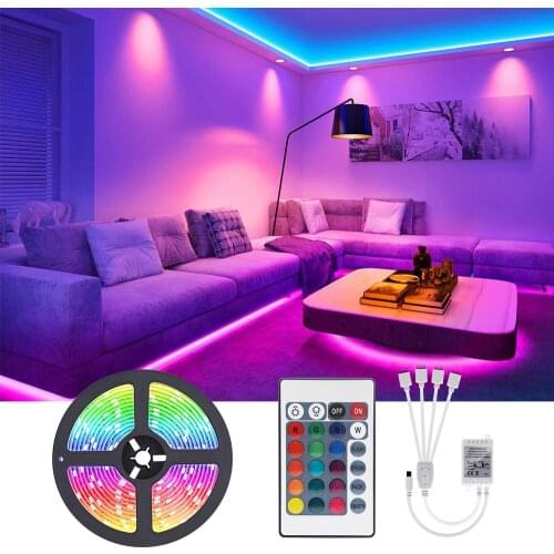 LED Strip Lights TV BackLight Screen Led Lights 2835 SMD LED Lamp Tape Ribbon RGB Waterproof Flexible Tape Diode 24Key Control