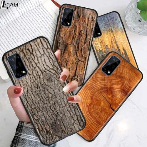 Texture Wood for OPPO Realme V15 X5 X3 X50 X7 X2 C17 C11 C3 C2 7 7i 6 6S 6i 5 Narzo 20 Pro Black Phone Case