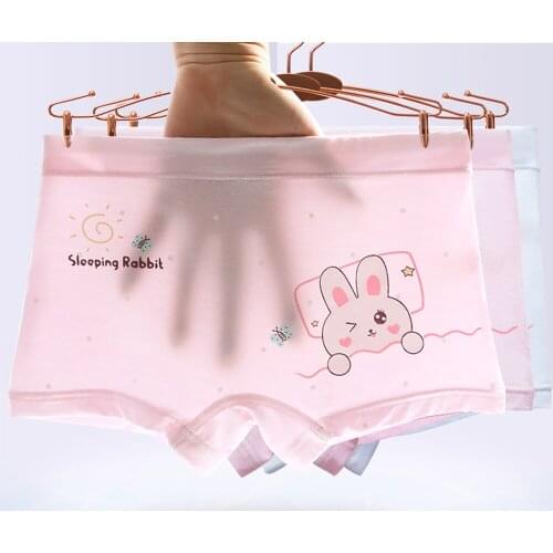 Girls Panties Kids Cotton Underwear Childrens Briefs Cartoon Rabbit PatternShort 5Pcs/lot