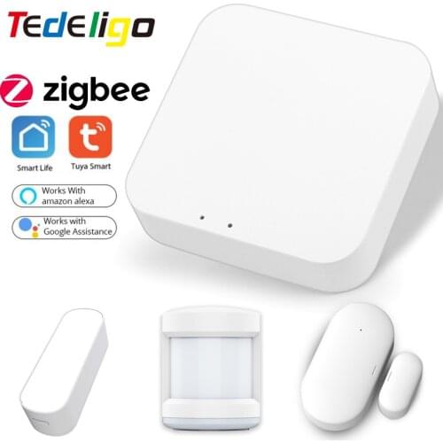 Smart Home Tuya Zigbee Gateway Hub Door Window PIR Sensor Home Automation Smart Life App Voice Remote Control Alexa Google Home