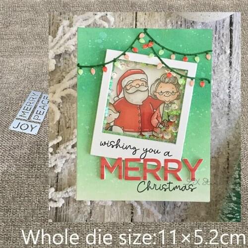 XLDesign Craft Metal Cutting Dies cut dies 3pcs JOY PEACE MERRY decoration scrapbook Album Paper Card Craft Embossing die cuts