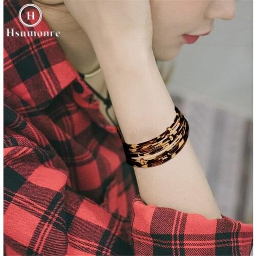 Women Leopard Leather Bracelets Multilayer Brown Black Wide Wrap Bracelet Magnetic Clasps Elegant Wristbands Fashion Sexy Style