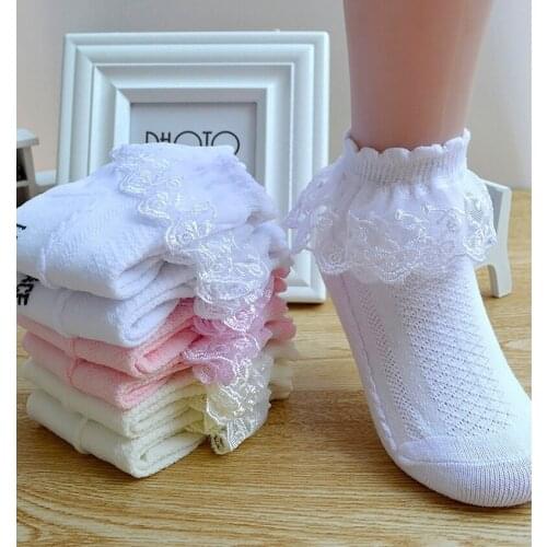 1Paris Girls Socks Summer Cotton Mesh Lace Socks For Girls 1-12 Year Childre Socks