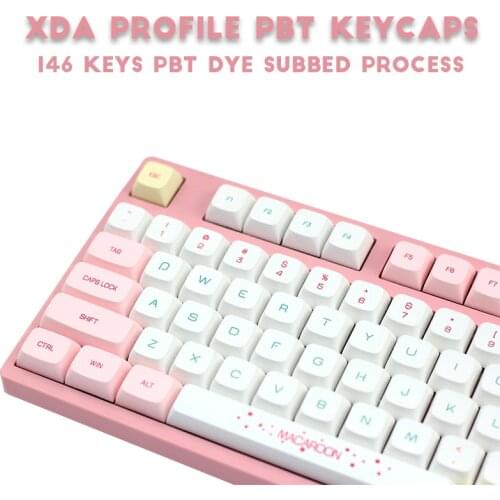 146 Keys XDA Profile Macaron keycaps for mechanical keyboard pbt Sublimation fonts 2.25U 2U 1.5U GH60 GK61 L4MD