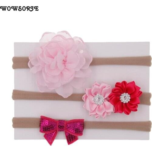 3pcs/Set Children Hairband Fashion Accessories Multi-Color Floral Bowknot Pearl For Girls Child High Quality Headwear Headbands