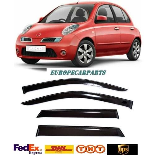 For Nissan Micra Hb 2003-2010 Side Window Visors Sun Rain Guard Vent Deflectors 4 pieces