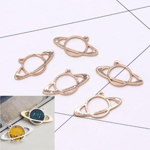 5Pcs Honeybee Planet UV Frame Pendant Open Bezel Setting UV Resin Jewelry DIY