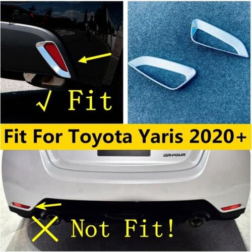 ABS Chrome Rear Bumper Fog Lamps Lights Frame Kit Cover Trim Exterior Refit Kit Accessories For Toyota Yaris 2020 2021