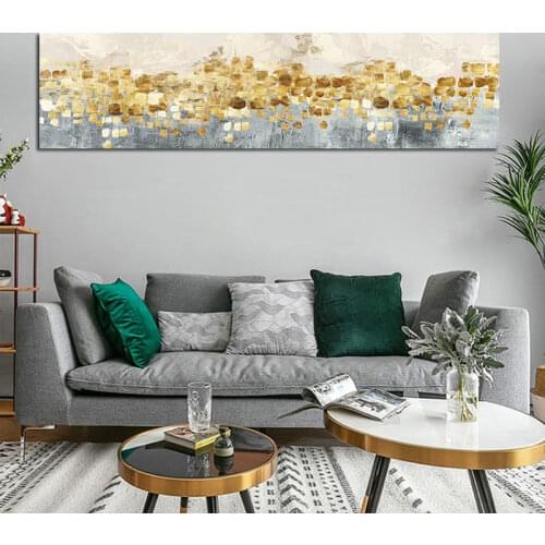 Unframed Abstract Golden Color Block Canvas Art Painting Prints Wall Decorative Posters for Living Room Bedroom Hotel Home Decor