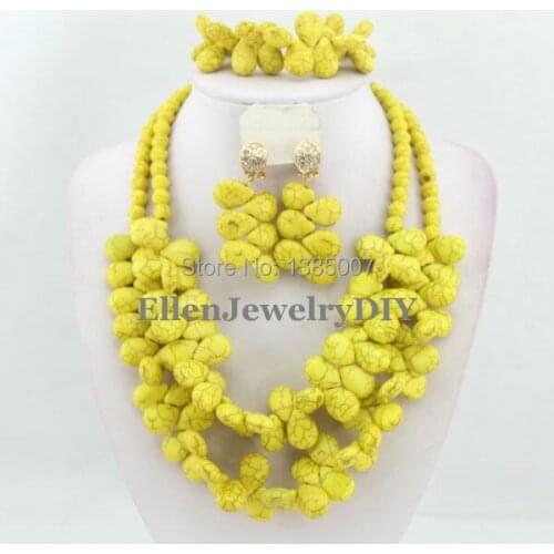 African Jewelry Set Nigerian African Wedding Beads Jewelry Set Beads Necklace Set Free Shipping TL1694
