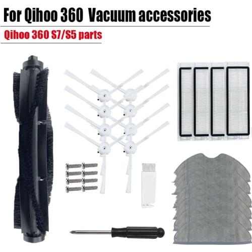 For Qihoo 360 S5 S7 Accessories HEPA filter Cleaning cloth Main brush kit mop rag Replacement chihu robot vacuum cleaner parts