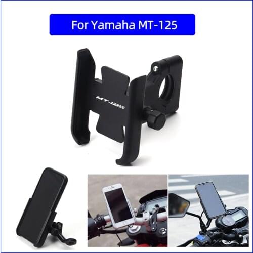 For Yamaha MT-125 MT125 Motorcycle CNC Aluminum Mobile Phone Holder GPS Navigator Rearview Mirror Handlebar Bracket Accessories