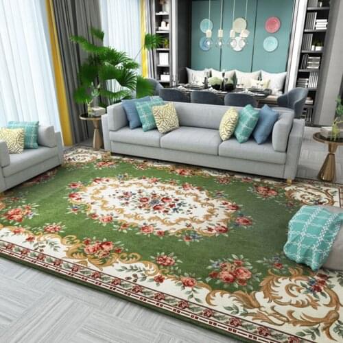 European Pastoral Country Green Carpet For Living Room Modern Bed Room Bedside Blanket Home Entrance Doormat Hallway Balcony Rug