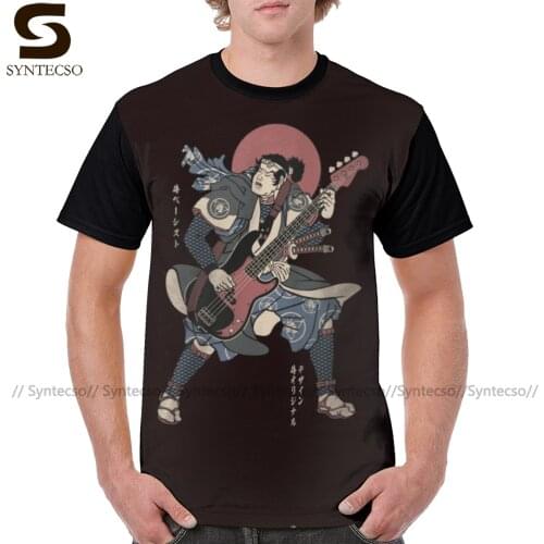 Ninja T Shirt Samurai Bassist T-Shirt Classic Polyester Tee Shirt Short-Sleeve Funny Men Graphic Tshirt