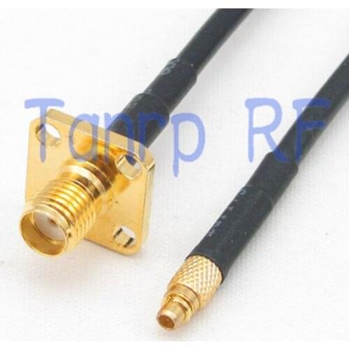 6in SMA female with 4 hole panel to MMCX male plug RF connector adapter 15CM Pigtail coaxial jumper cable RG174 extension cord