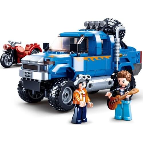 City Jaeger Model King Off-Road League Heavy Pickup Truck Building Blocks Set Racer Car Bricks Classic Model Moc Toys Kids Gift