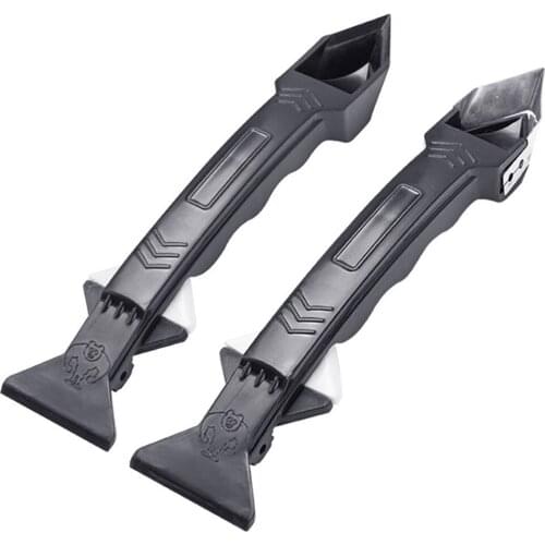 3 In1 Glass Glue Angle Scraper Caulking Tool Sealant Remover Caulk Finisher Scraper Grout Kit with Replacement Head Dropship