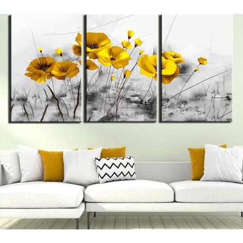 Canvas Pictures Home Wall Art Framework Decor 3 Pieces yellow flower Painting Posters For Living Room HD Prints Home Decoration