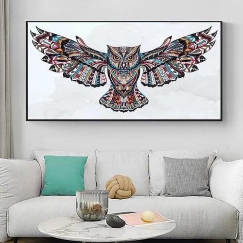 Colorful Owl Animals Oil Painting Poster And Prints Canvas Painting Wall Art Picture Home Decoration Posters for Living Room