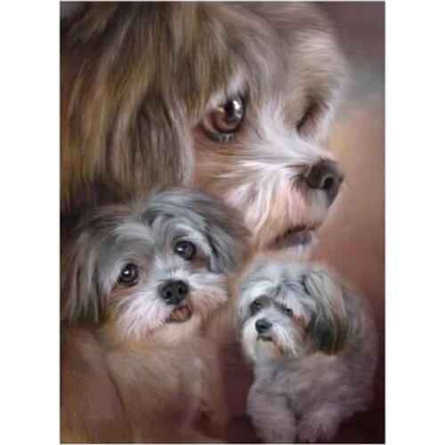 Square/Round 5D DIY "Animal Dog" Diamond Painting 3D Rhinestone Embroidery Cross Stitch Home Decoration Gift FH553