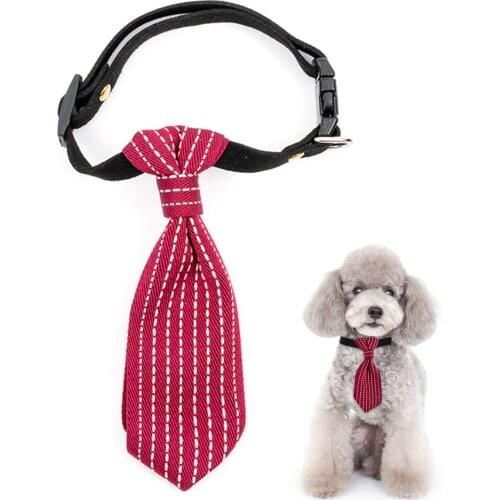 Legendog Pet Tie Fashion Cute Adjustable Stripe Cat Collar Dog Neck Tie Bowtie Collar for Dogs Cats Dog Necktie For Party