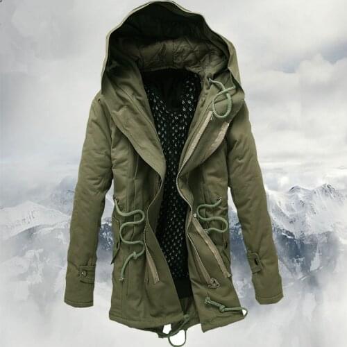 Plus 5XL winter warm jacket mens cotton coat Casual clothing young cotton warm hooded cotton men long Jacket army Windbreaker
