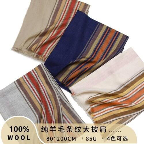 Naizaiga 100% wool stripe fashion warm shawl women luxury fashion pashmina , PS57