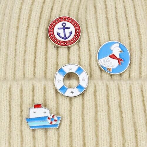 New Sailboat Anchor Seagull Brooches Man Women Sailboat Helm Enamel Lapel Pins And Brooches Jewellery metal brooch Children Gift