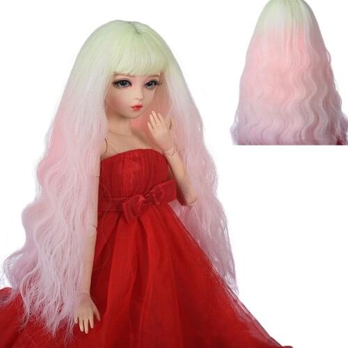 1/3 1/4 1/6 bjd doll wig High Temperature Fashion Long Curly rainbow Straight and Bjd Wigs SD For bjd doll accesories