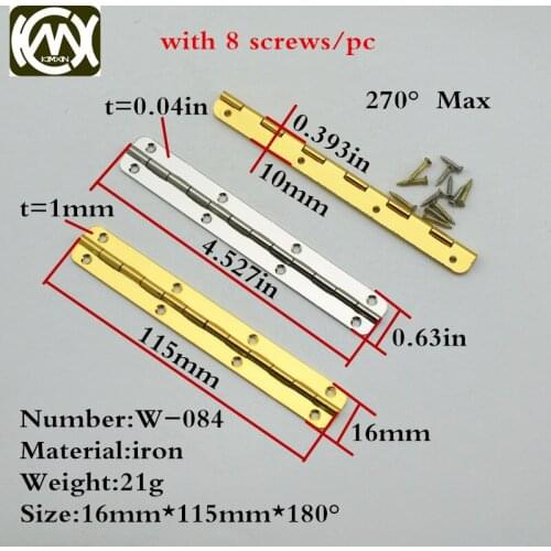 16*115mm 10pc KIMXIN sales Iron Hinges for jewelry boxes Hinge Furniture and decorative hardware Gift box Hinges W/screw W-084
