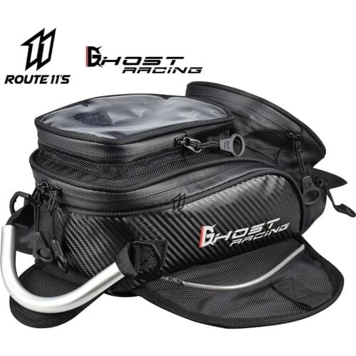 GHOST RACING New Motorcycle Magnet Bag Touch Navigation Fuel Tank Dustproof Locomotive Fuel Tank Rider Waist Bag Equipment