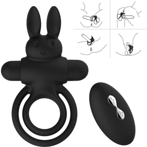 Remote Control Penis Delay Ejaculation Cock Vibrating Ring Dual Penetration G spot Stimulator Dildo Vibrator Sex Toys for Men