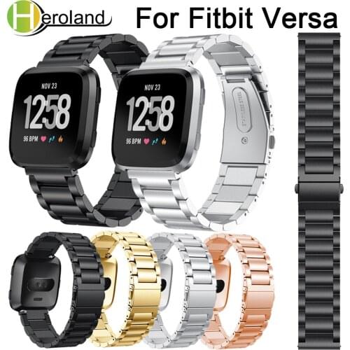 For Fitbit Versa Wrist Band Replacement Stainless Steel bracelet band metal Smart Watch Band Strap luxury for Fitbit Versa Lite